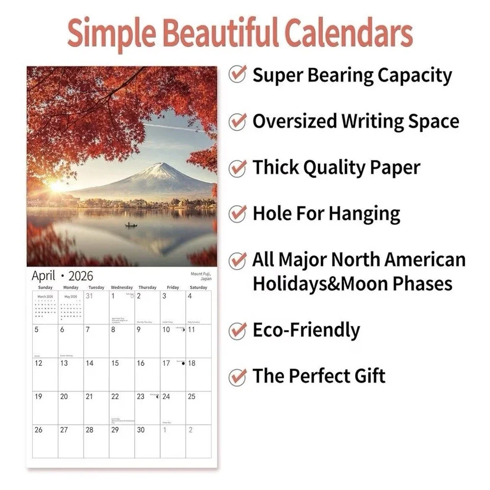 Windrio Wall Calendar 2026 Exotic Destinations World Travel Series 14 Month NEW